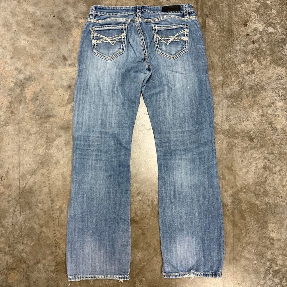 Rock & Roll Denim Womens Y2K Distressed Bootcut Jeans Medium Wash 32x32 - Picture 1 of 7